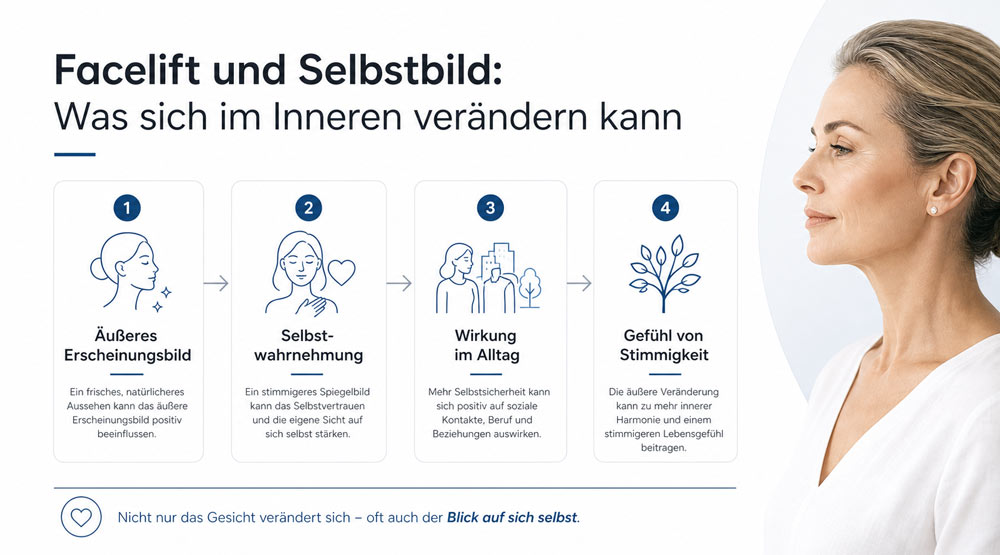 Grafik zum Thema Facelift und Selbstbewusstsein